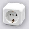 Wall mount single wall socket 3840W 220-240V 16A IP20 without lid mini white